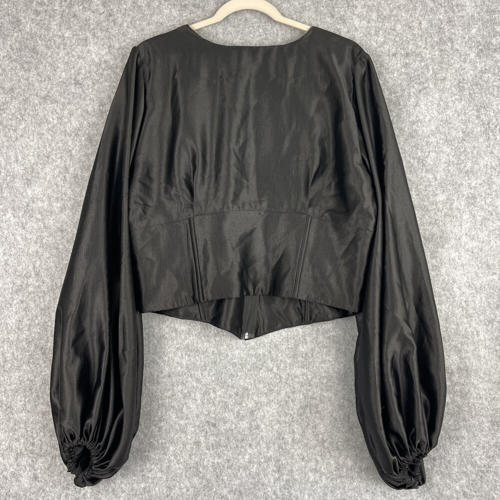 Kilentar Joyo Silk Corset Top Womens 18UK 14US Black Balloon Sleeve Avant Garde - Picture 13 of 16